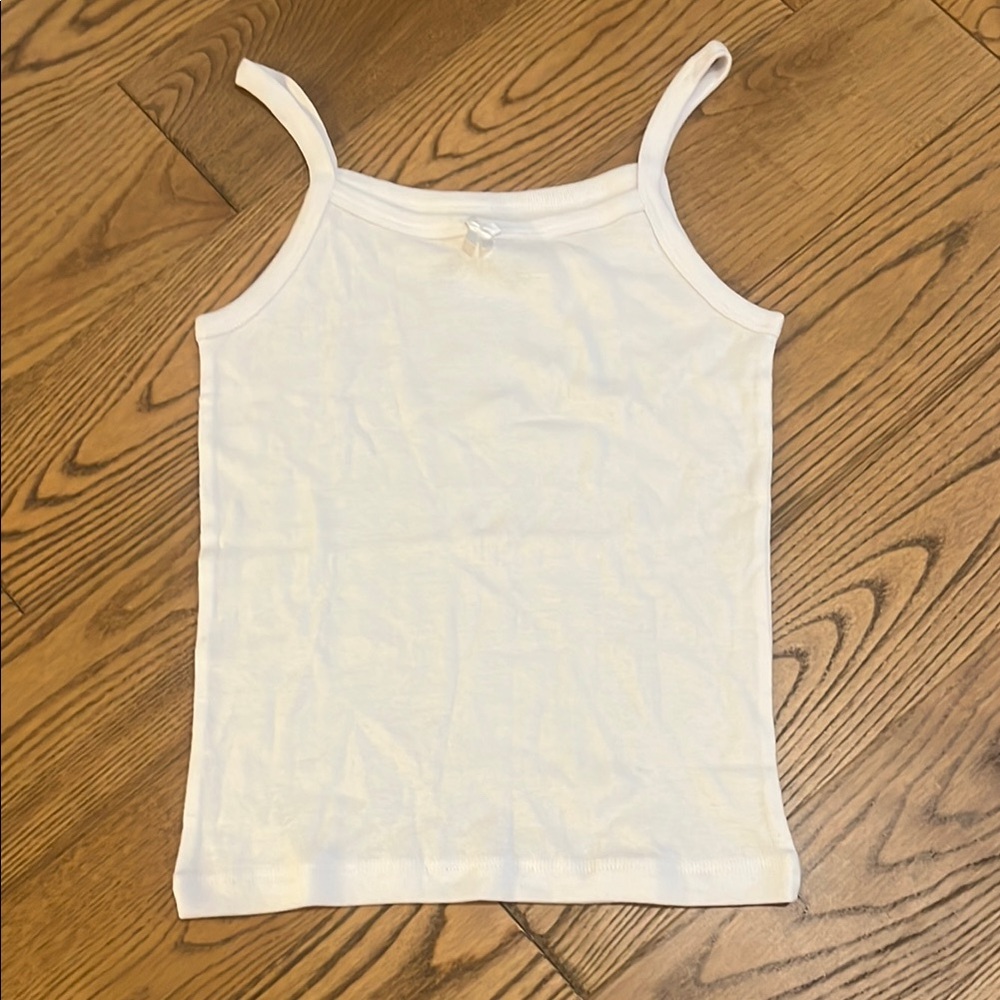 Rene Rofe White Kids Tank Top with bow